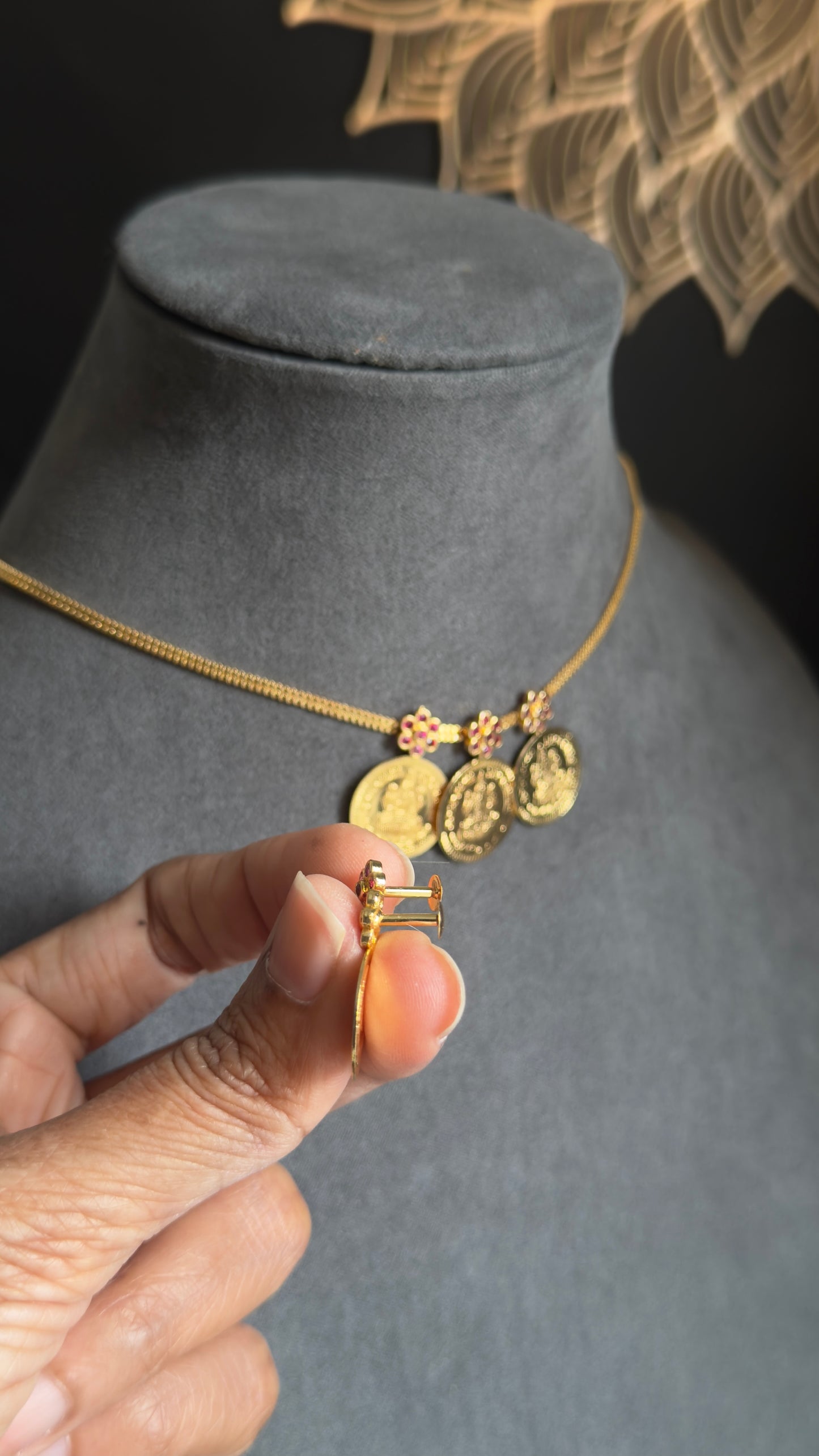 Temple coin microgold Traditional South Indian Necklace