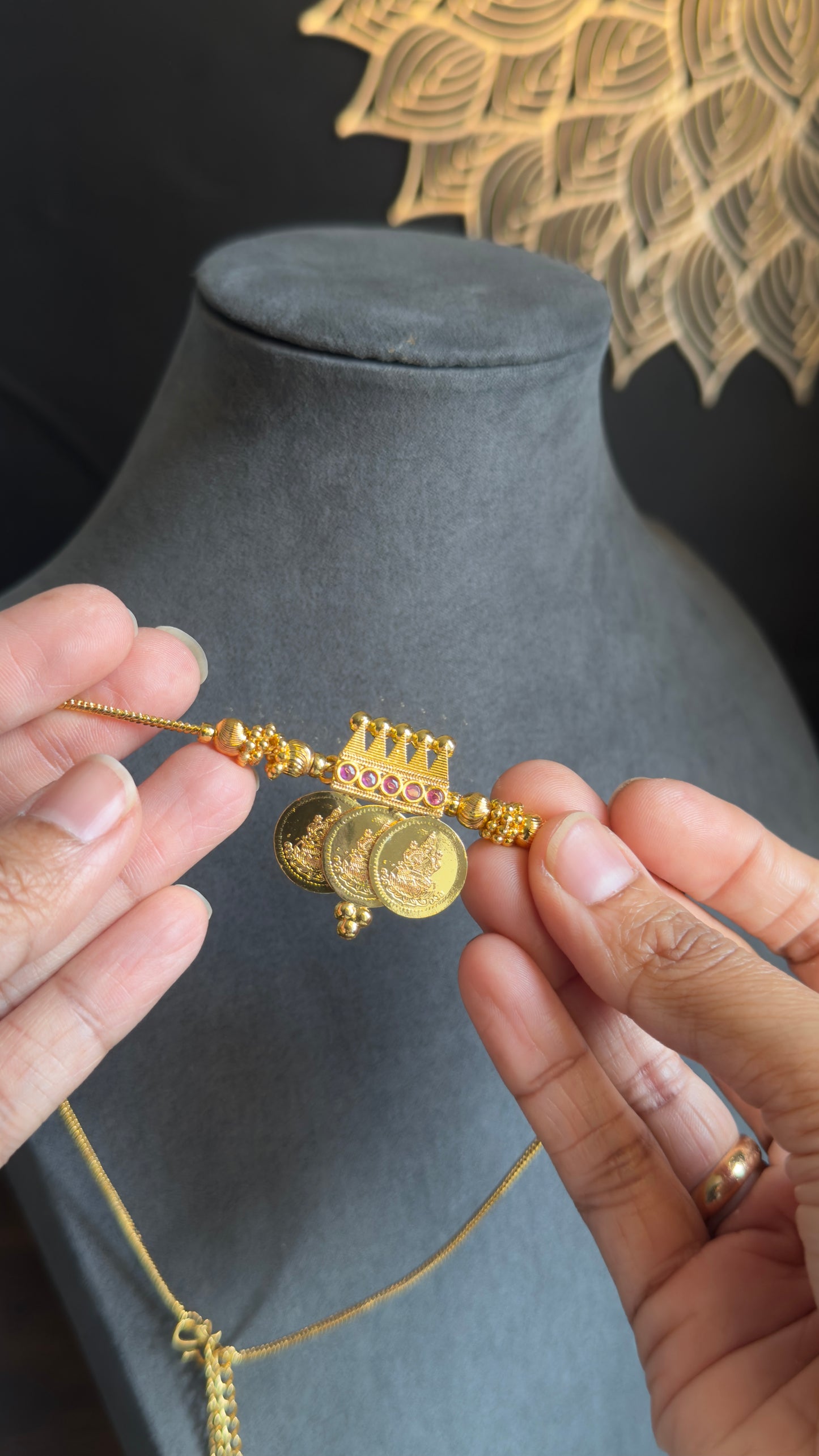 Lakshmi coin microgold Traditional South Indian Necklace