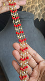 Elegant 23.5ct MicroGold 2-Layer Coral, Pearl Indian Necklace