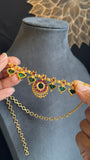 Traditional Green Palakka Microgold Necklace set South Indian Jewellery UK