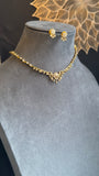 American Diamond Matt Gold Indian Necklace Set
