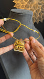 Elephant Pendant Gold Indian Necklace with Stud Earrings