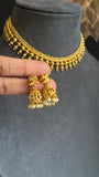 Kerala Vine Traditional Gold Choker Set with Jhumka Earrings – South Indian Jewellery UK