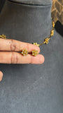 Dainty lightweight Gold Flower Necklace and stud Earring