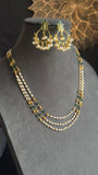 Handmade Pearl Necklace Dainty Mala Necklace with earrings