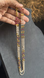 Handmade Pearl Necklace Dainty Mala Necklace with earrings