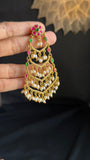 Indian Pearl Chandbali Earrings |  Long Earrings