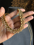 Premium American Diamond Choker South indian gold Short necklace White - Traditional