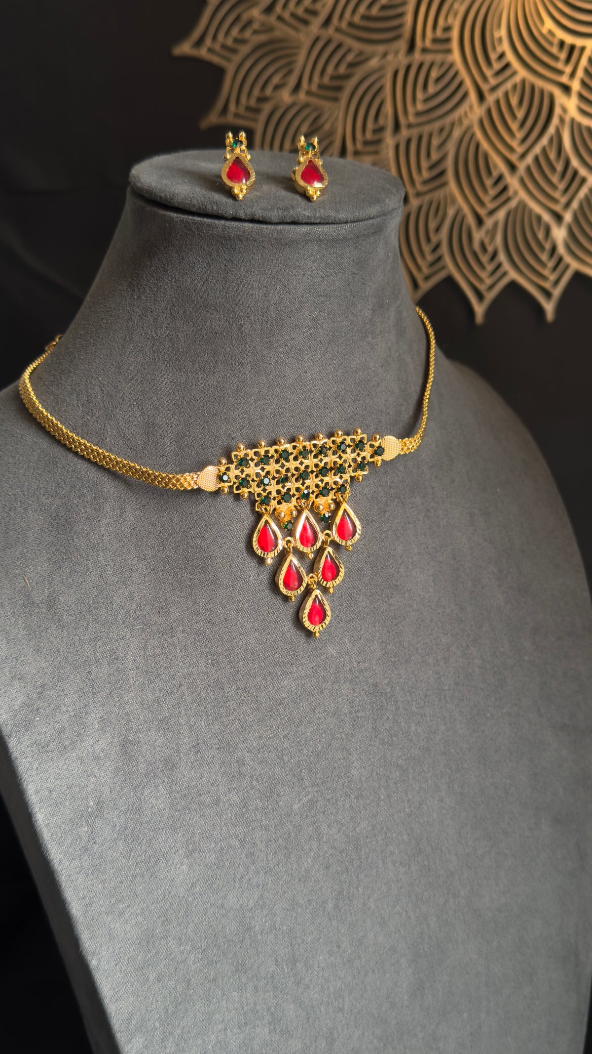 Traditional kerala style Microgold Necklace set South Indian Jewellery UK