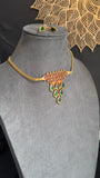 Traditional Green kerala style Microgold Necklace set South Indian Jewellery UK