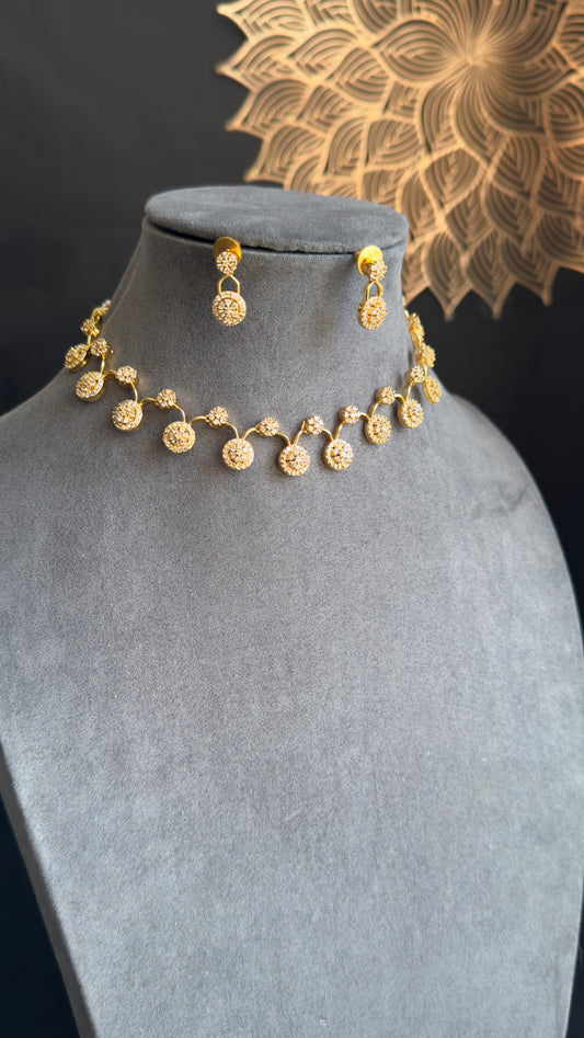 Panoply Dainty AD Stone Indian Jewelry Necklace Set - AMERICAN DIAMOND (Copy)