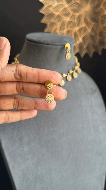 Panoply Dainty AD Stone Indian Jewelry Necklace Set - AMERICAN DIAMOND (Copy)