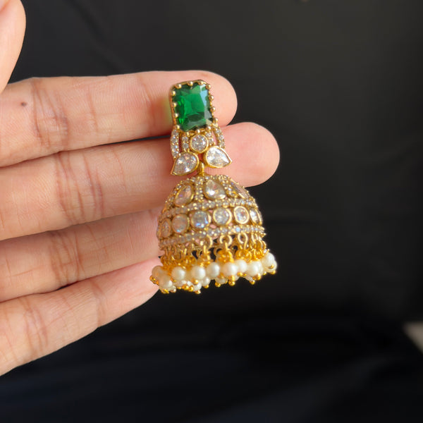 Beautiful Cubic zirconia Indian Jhumka Earrings
