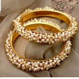 Gold Cluster Pearl Kada Kangan - BUDGET