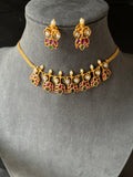 Rose Bud Matt-Gold Kemp Necklace Set  - FUSION