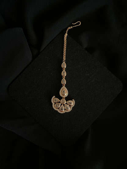 Rose Gold American Diamond Tikka | Forehead Jewelery