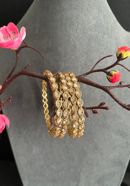 Trendy Mehendi Plated Bangle with Reverse AD Kundan and cluster  Pearls | Indian & Pakistani Design