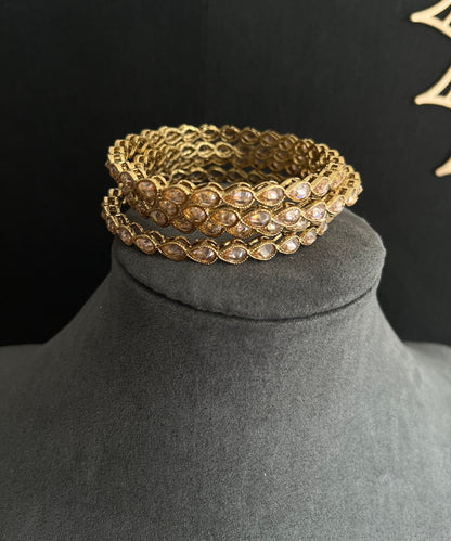 Trendy Mehendi Plated Bangle with Reverse AD Kundan and cluster  Pearls | Indian & Pakistani Design