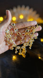 Pearl Kundan Meenakari Anklet with Beads - GOLUSU