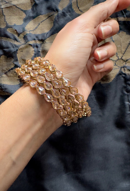 Trendy Mehendi Plated Bangle with Reverse AD Kundan and cluster  Pearls | Indian & Pakistani Design