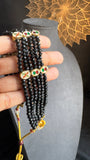 Regal Black Onyx Beads Choker with Kundan Meenakari - BOLLYWOOD