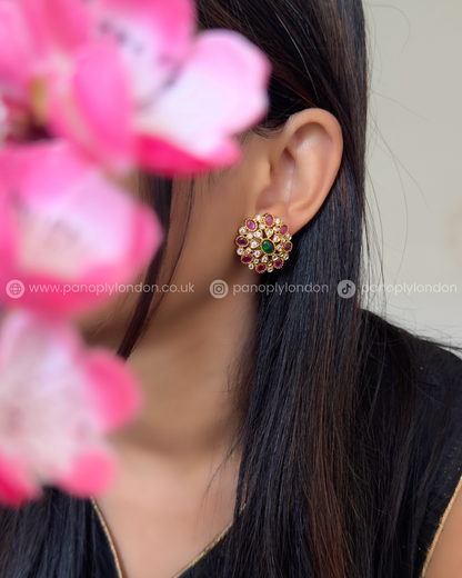 Mandala Kundan Stud Earrings -  Various Designs